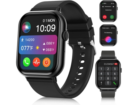 Reloj inteligente con pantalla táctil completa de 2,01 pulgadas para teléfonos Android e iOS con monitor de frecuencia cardíaca y oxígeno en sangre...