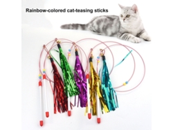 Brinquedo De Gato Interativo, Com Forma De Bastão E Borlas, A Rasgos E Cor\(es\)vibrantes, É O Brinquedo Para Animais De Estimação.