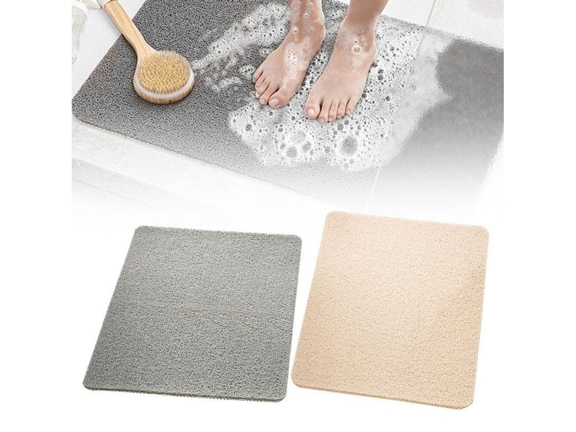 2026rebe-tapete De Baño Antideslizante Antimoho Impermeable Lavable A Máquina Pvc Gris Beige 40x60cm Gris