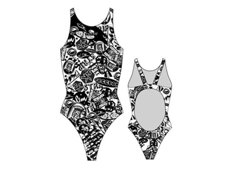 Traje de baño para Mujer TURBO Stickers Pro Resist Multicolor para Natacion (XXXXL)