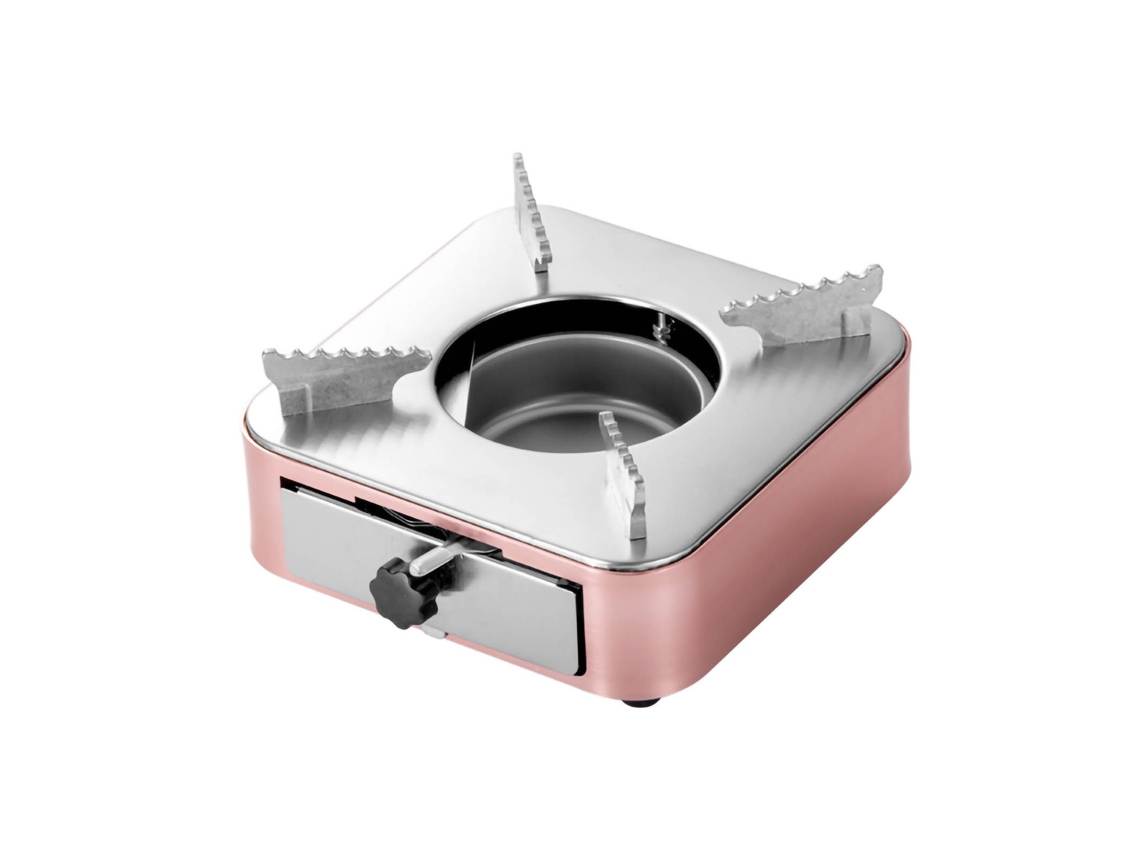 Hornillo de alcohol portátil LAXISCREED, acero inoxidable, oro rosa