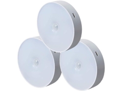Paquete De 3 Luces Nocturnas Led Inalámbricas Con Modo De Iluminación Por Detección De Movimiento, Carga Usb, Portátiles.