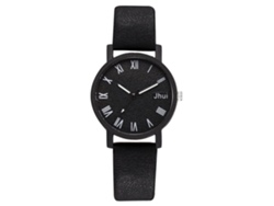 Reloj De Pulsera Sencillo Para Mujer Con Correa De Pu Y Movimiento De Cuarzo Negro.