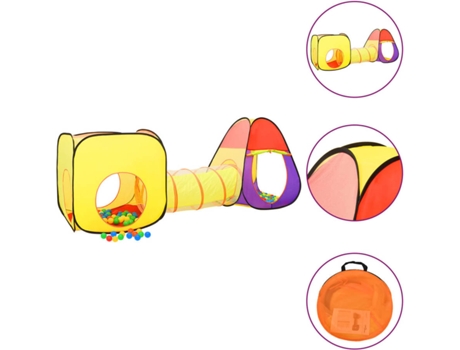 vidaXL Tienda de juegos niños con 250 bolas multicolor 255x80x100cm