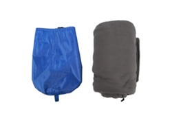 Saco De Dormir Plegable De Forro Polar Portátil Con Forro Con Cremallera Para Camping Y Viajes - Gris