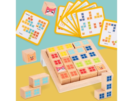 Aprendizaje Temprano de Madera, Juguete de Bloques de Construcción de Inteligencia Educativa Ninguna Caja