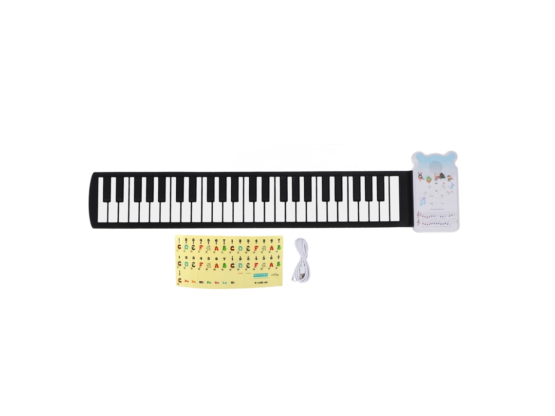 Teclado De Piano Rolável 49 Teclas Portátil Recarregável Para Crianças