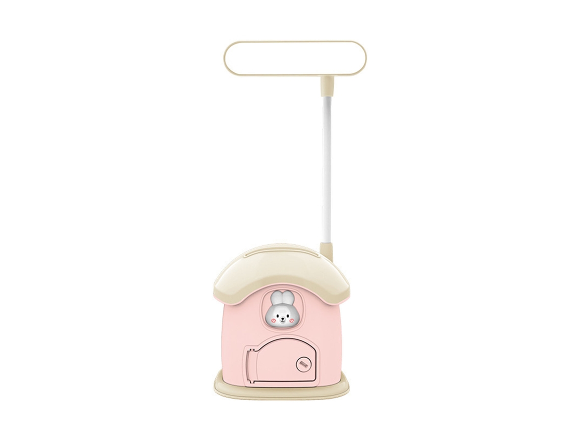Lámpara De Mesa Con Hucha, 3 Niveles De Brillo, Bonito Diseño De Seta Rosa Para Niños.