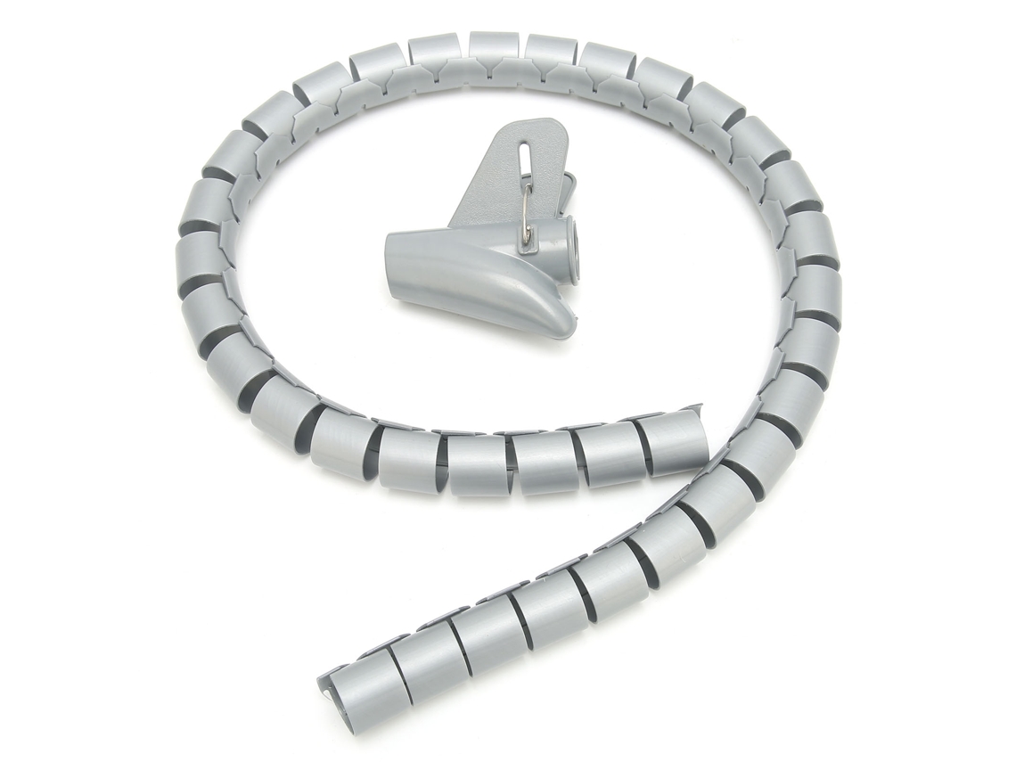 2026-as-manguito 10 m Gris 8 mm Organizador de cables Tubo enrollado para gestión de cables con clip