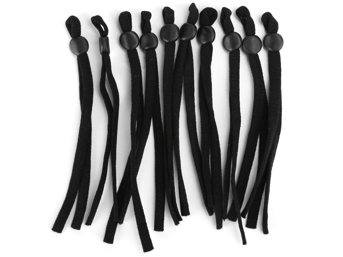 200 Unidades De Bandas Elásticas Con Hebilla Ajustable, Cordón Elástico Plano Negro Para Costura.