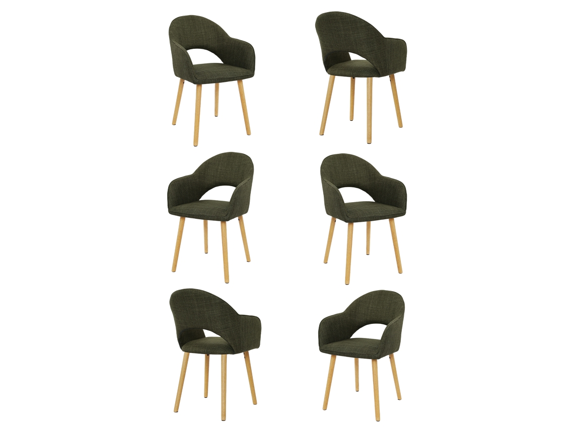 Sillas De Comedor Goeurvant 1316(pack De 6, Naranja, Chenilla)