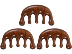 Conjunto De 3 Pentes De Massagem De Sândalo Natural