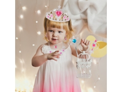 Rebe-conjunto De Joias Princesa Para Meninas 60 Peças Brinquedos De Disfarce Com Colares Anéis Coroas Varinhas Acessórios Infantis