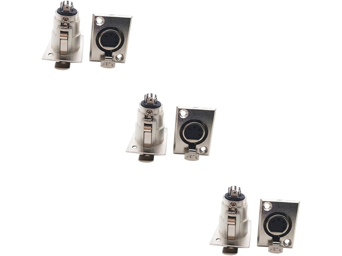 Conector Hembra Xlr De 6 Piezas Para Adaptador De Audio De Micrófono