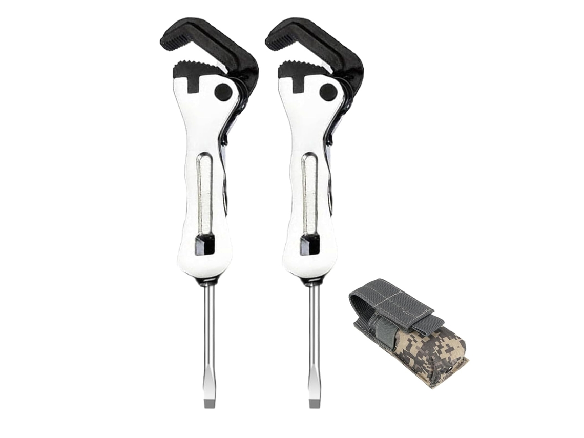 Llave Inglesa Microajustable Portátil Multifuncional Con Mango Corto, Juego De 3 Piezas Para Espacios Reducidos.