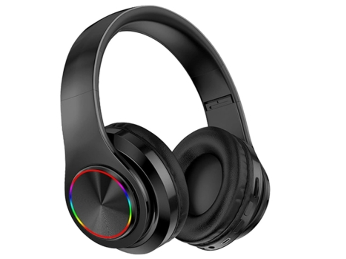 YEMAESRE B39 Auriculares Bluetooth inalámbricos y con cable Micro SD/TF Almohadillas suaves estéreo plegables Negro