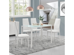 Juegos de Comedor [EN.CASA] Blanco (metal , cuero sintético - 105 x 60 x 75 cm)