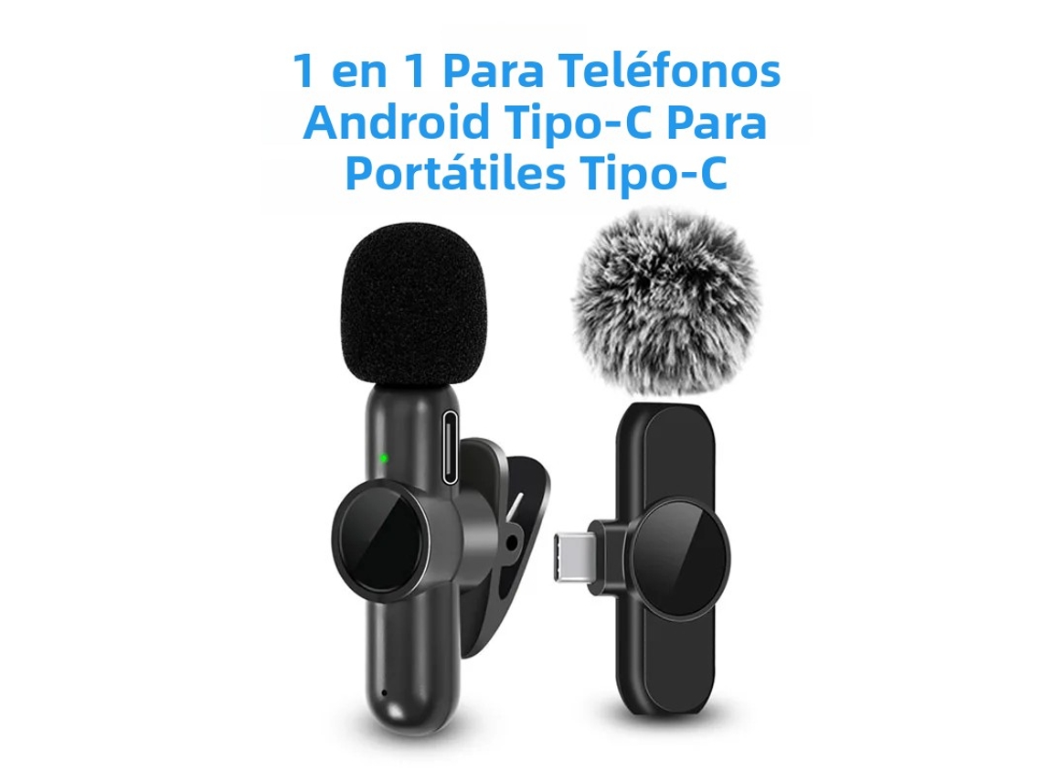 Microfone de Lapela Sem Fio 2.4g, com Cancelamento de Ruído, Compatível com Vários Dispositivos. MDUG (porta Tipo C)