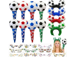 Kit de apoyo para fútbol 2026, diadema, palos inflables y tatuajes temporales para fiestas deportivas JORTMRD