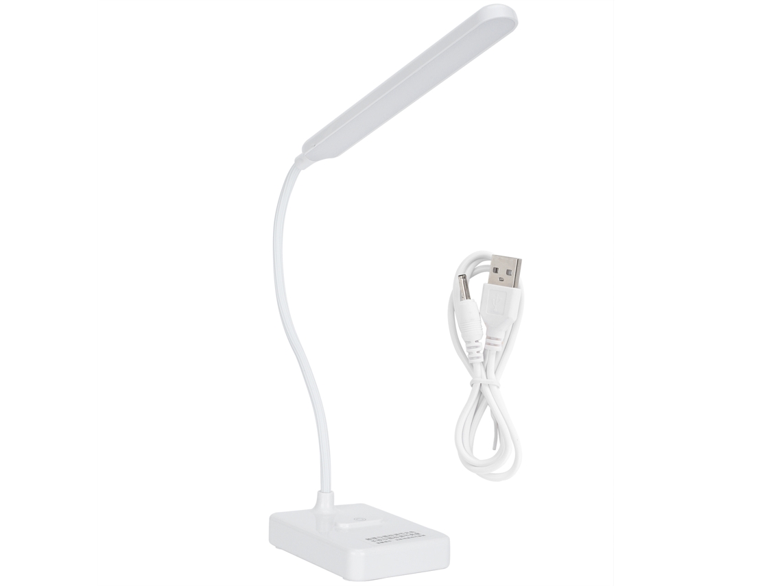 Lámpara De Mesa Flexible Usb Con Protección Ocular 3 Niveles Regulable Para Oficina Hogar Blanca 1901