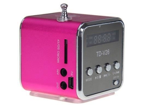 Mini Rosa Mp3 Micro Sd Fm Altavoz Rosa