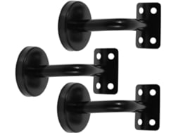 Soportes De Pared De Acero Inoxidable Para Barandilla De Escalera, 3 Piezas, Pintados En Negro, Aptos Para Baños.