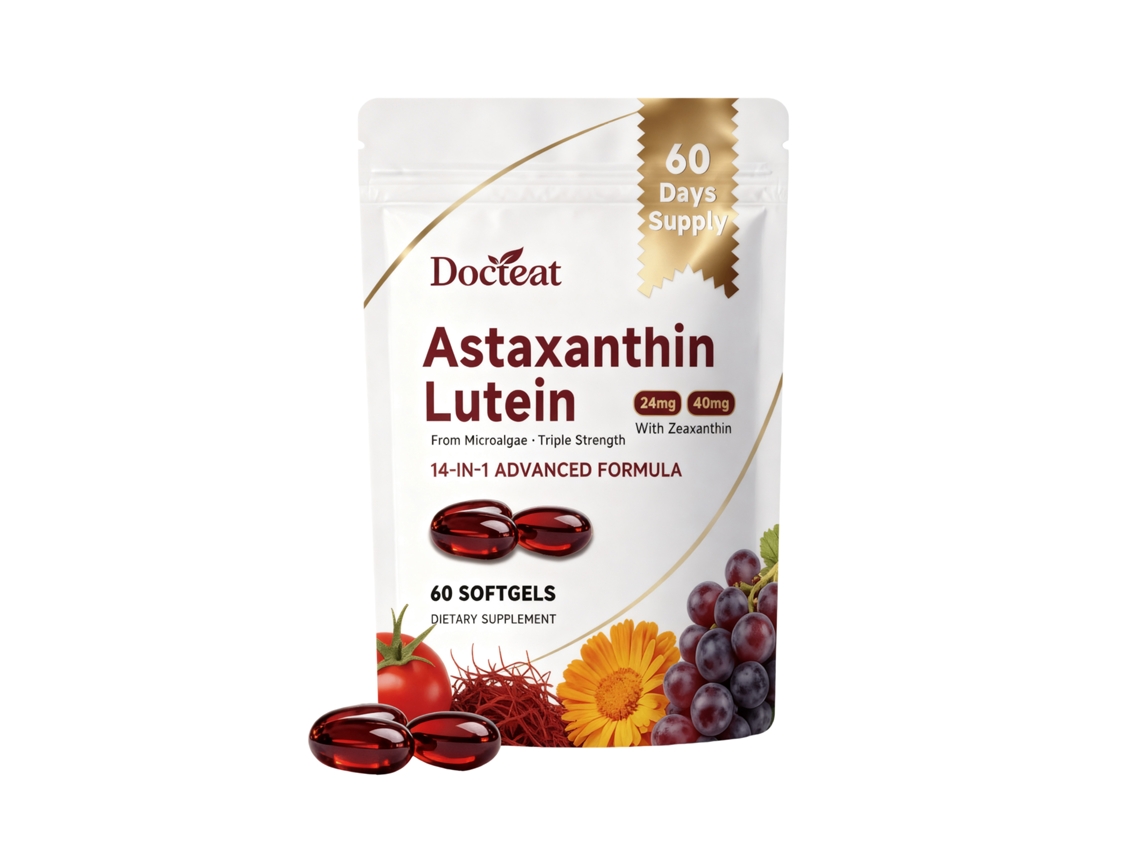 Cápsulas nutricionales Docteat Eye Complex con extractos de plantas para la salud ocular.