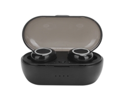 Fone De Ouvido True Wireless Bluetooth 5.0 Estéreo Redução De Ruído Binaural Bthi30 Prata Preto