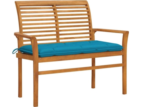 Banco de jardín VIDAXL Azul Teca (112x55x94 cm)