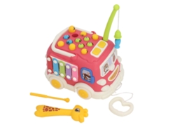 Autobús De Juguete Con Mecanismo De Martillado Para Bebés - Juego Musical Educativo Para El Desarrollo Sensorial Infantil - Rojo