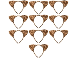 Tiara Nuobesty con orejas de gato y estampado de leopardo para mujer, 10 unidades, ligera y antideslizante, ideal para fiestas.
