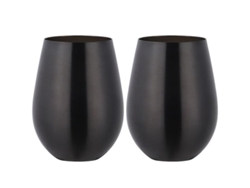 2026-16262-vasos De Vino Inoxidable Sin Tallo, Taza Portátil Al Aire Libre, Set De 2 Vasos Metálicos Gre Negro