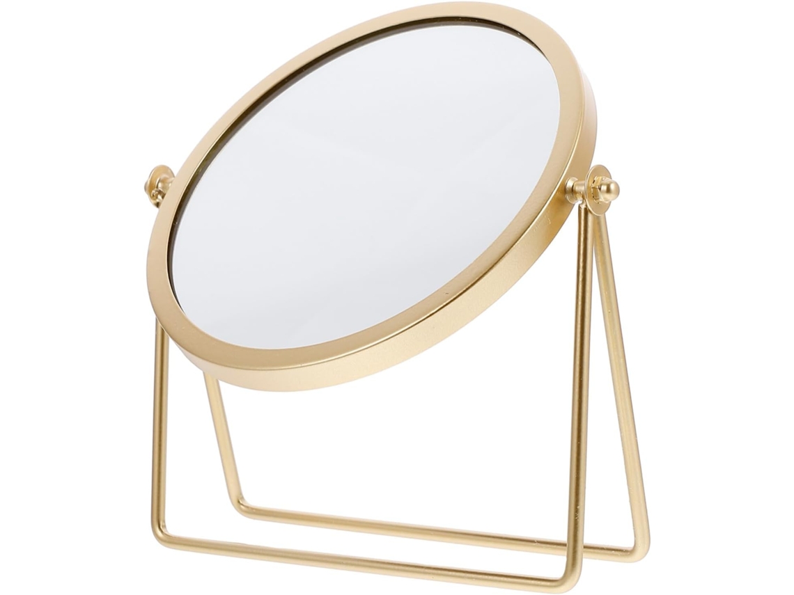 Miroir De Maquillage Pivotant De Table Doré Compacto Y Élégant De Bureau Para Soins Rostro Y Coi...