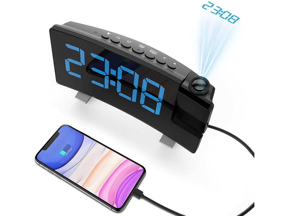 Despertador Digital Led Relógio de Cabeceira Dimmer de Brilho de Alcance Completo