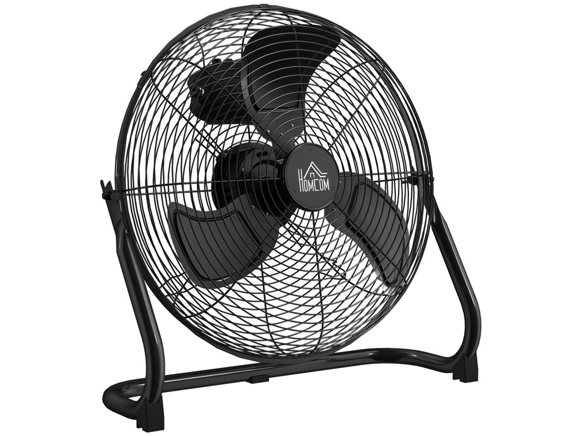 Ventilador de mesa giratorio portátil de 4 velocidades con aire frío - Negro