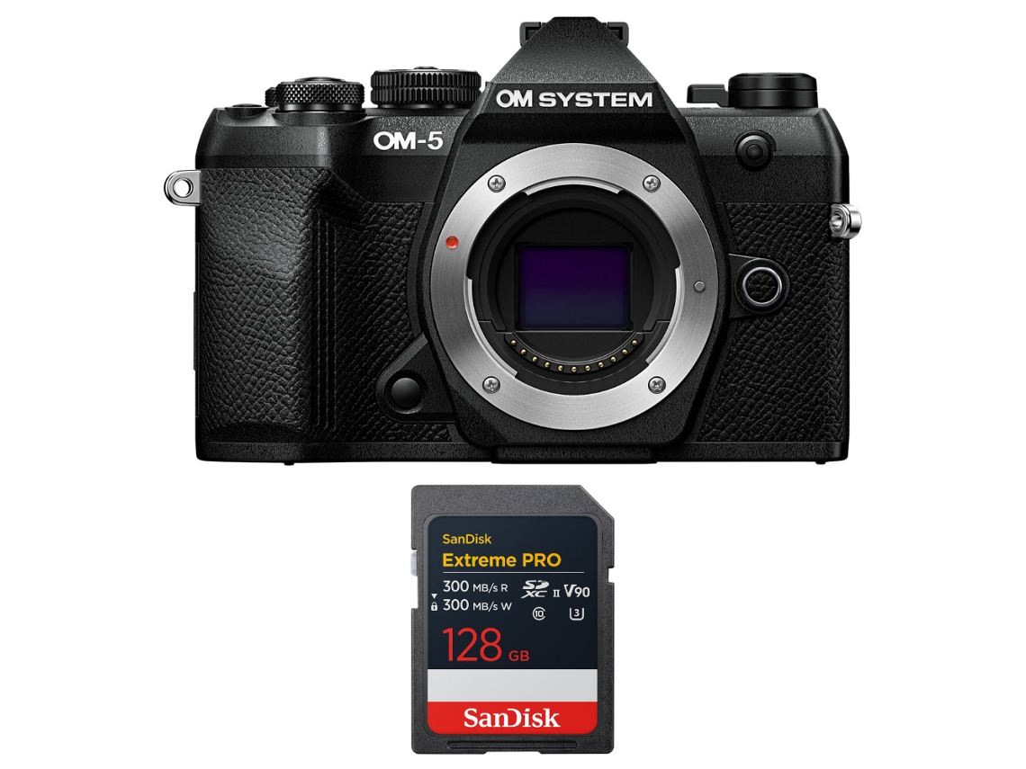Om System Om-5 Mark Ii Negro + 1 Sandisk 128gb Extreme Pro Uhs-ii Sdxc + Ebook “20 Consejos Para Fotos Que Impactan”
