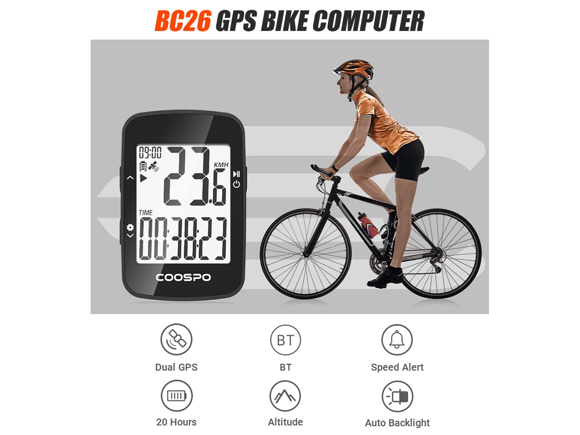 Ciclocomputador Gps Inalámbrico Con Retroiluminación, Resistente Al Agua, Cuentakilómetros Y Velocímetro Para Bicicletas De Carretera Y De Montaña.