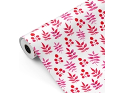 Rollo Papel Regalo Flores Aquarela 31cm X 80m Bobina Resistente Decoración Eventos - Fp Fiesta Paper