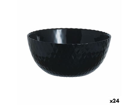 Bol Luminarc Pampille Negro Vidrio (13 cm) (24 Unidades)