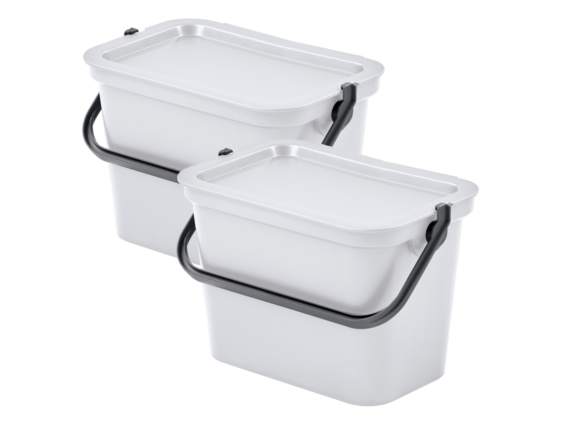 Set de Papeleras TONTARELLI de 2x5L Blanco con Asa, Colección Moda