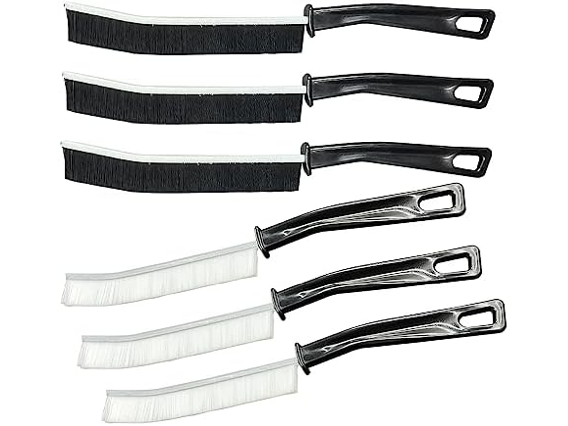 Cepillo para juntas con 6 tijeras de 9" x 5", cepillo de limpieza multiusos, cepillo para limpiar grietas, para limpiar azulejos de pared y marcos de ventanas.