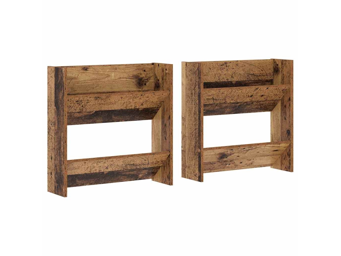 Maison Exclusive - Armario Zapatero Con Estante 2 Pcs Madera Vieja 60 X 18 X 60 Cm