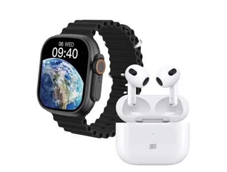 Smartwatch KLACK Paquete deportivo S8Ultra Black y auriculares Bluetooth Pro 6S
