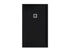 Plato De Ducha Resina Sarin Negro 90x120 Cm Rejilla Inox Rejilla Acero Inox.