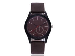 Reloj De Pareja Vansvar Cuero Genuino Correa De Acero Quartzo Café Oscuro