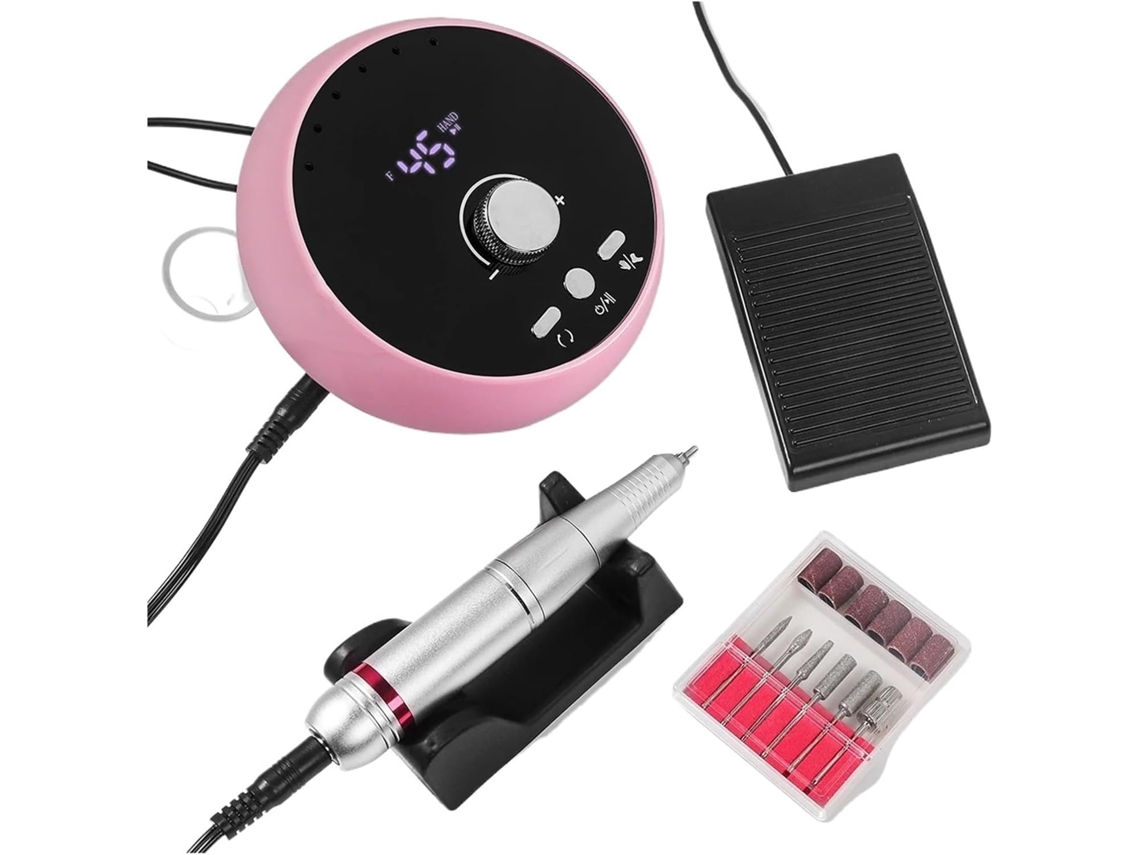 Taladro Profesional Para Manicura De 45000 Rpm, Taladro Eléctrico Para Uñas, Blanco, Rosa