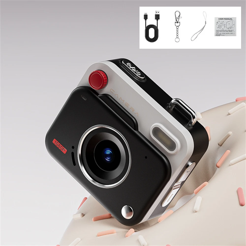 Mini Cámara Digital Hd 1080p (negra, 32 Gb), 48 Mp, Ideal Para Estudiantes Y Niños En El Campus.