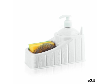 Dispensador de Jabón 2 en 1 para Fregadero PRIVILEGE Plástico Blanco (24 Unidades)