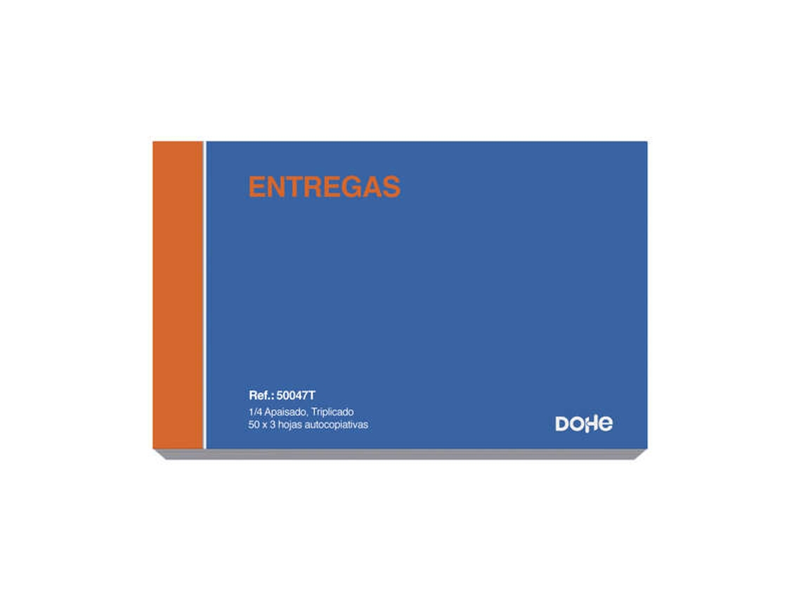 Libreta de entregas, hojas autocopiativas, cuatrimestrales, apaisadas, 50 x 3, triplicadas, Dohe