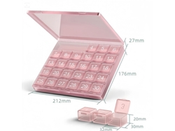 Organizador De Pastillas Chrui 4 Semanas Grandes Compartimentos Sin Bpa (rosa)
